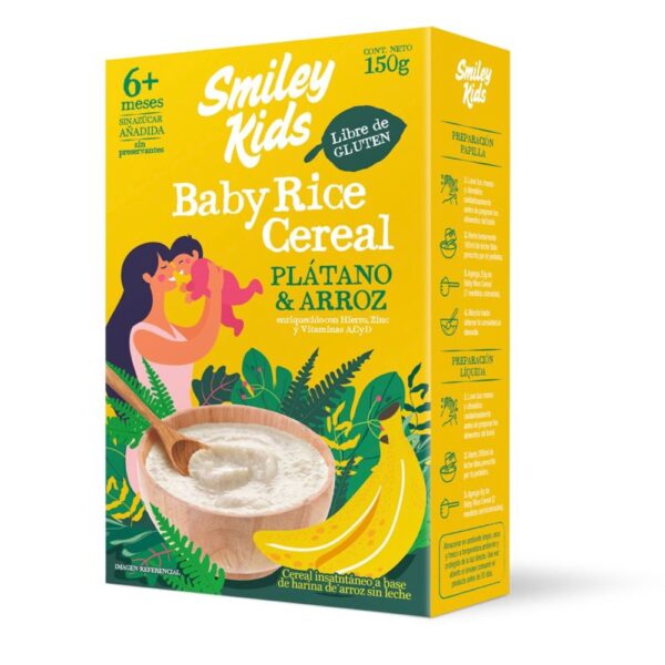 Cereal Baby Rice Platano - 150g / Smiley Kids