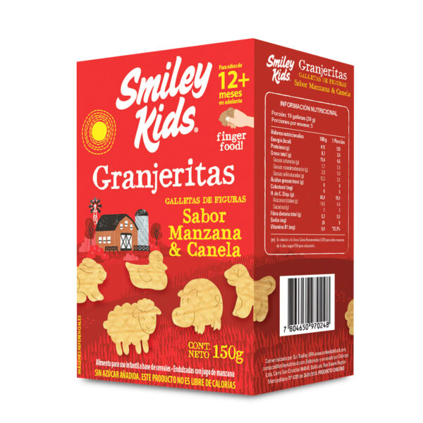 Galletas Granjeritas Manzana Canela - 150g / Smiley Kids