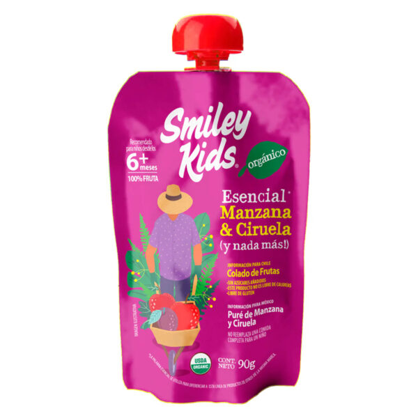 Pure de Manzana Ciruela - 90g / Smiley Kids