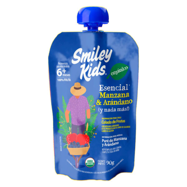 Pure de Manzana Arandano - 90g / Smiley Kids