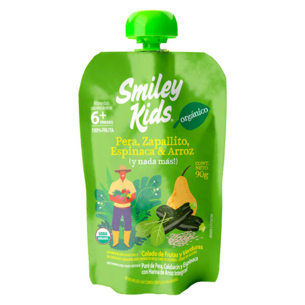 Pure Pera Zapallito Espinaca Arroz - 90g / Smiley Kids