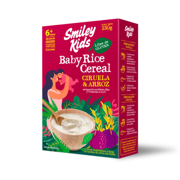 Cereal Baby Rice Ciruela y Arroz - 150g / Smiley Kids