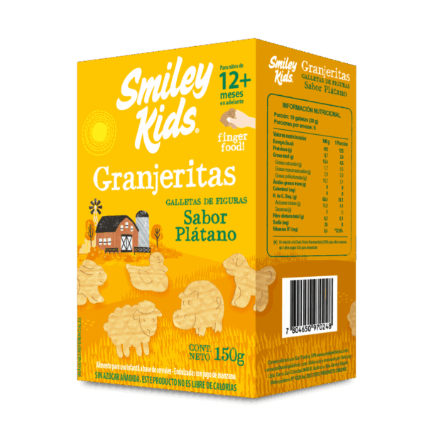 Galletas Granjeritas Banana - 150g / Smiley Kids