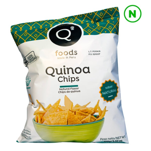 1cec0a87-ceee-481d-a850-ab59d6362522.png Chips de Quinoa Natural Salados - 100g / Q Foods - Imagen 1